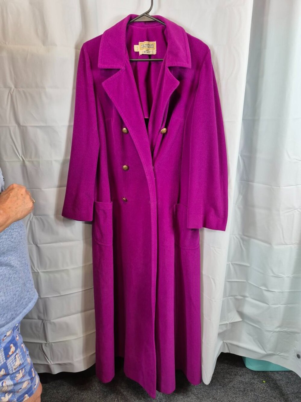 Vntg 60s/70s Stan Herman for Mr. Mort Lounge World Double Breasted Trench Coat